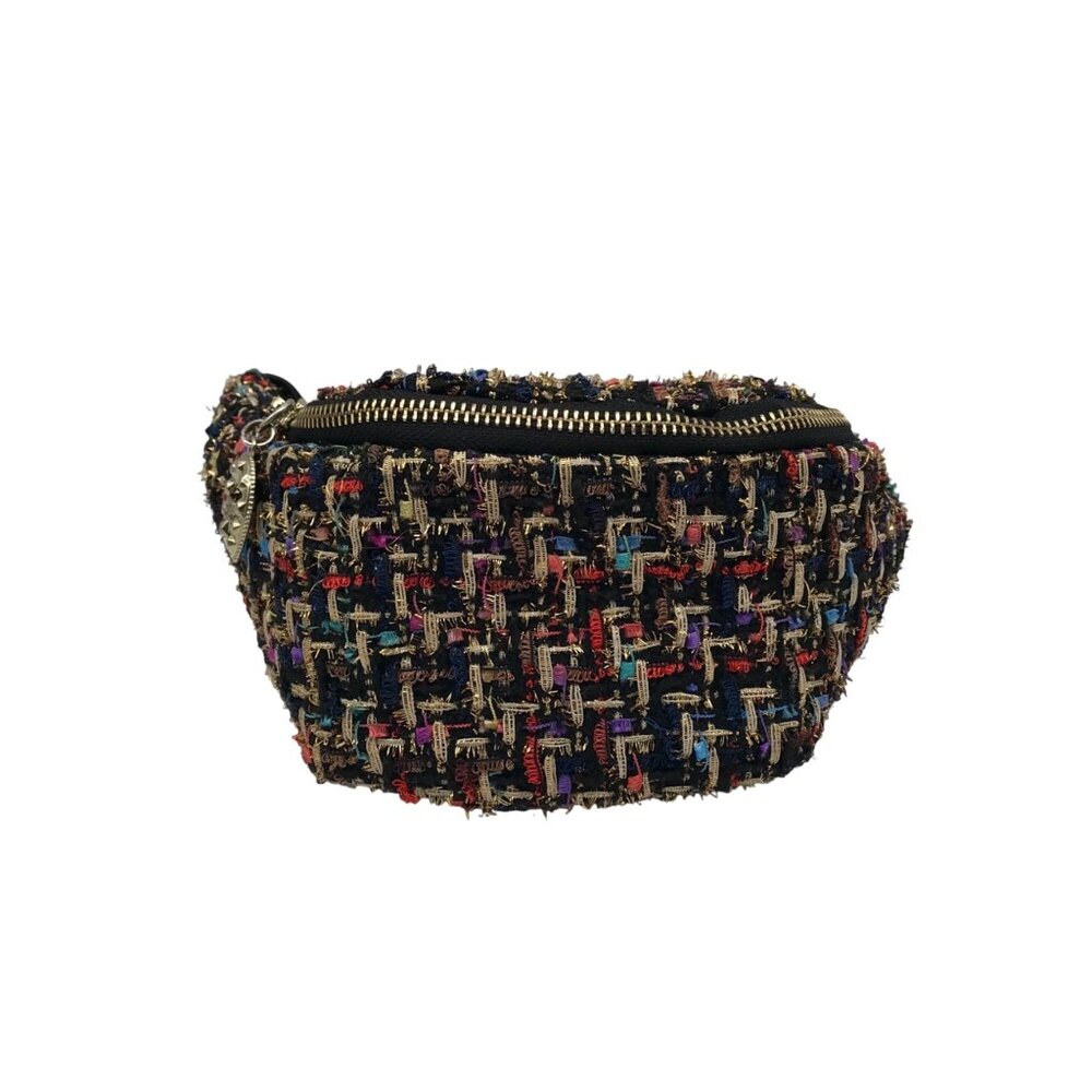 Betsey Johnson Multi-Color Plaid Tweed Fanny Pack